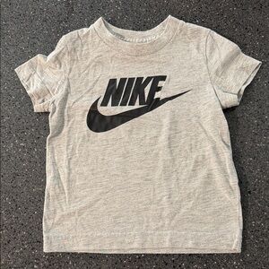 Nike Kids Heather Gray Tee with Black Logo